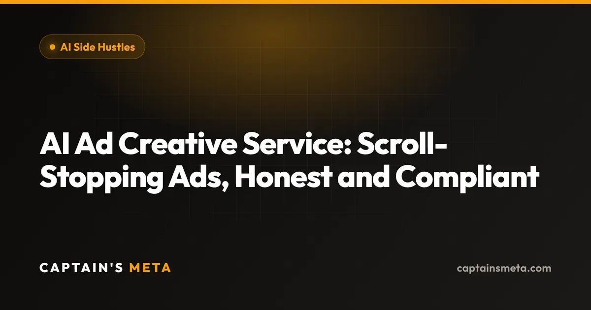 AI Ad Creative Service: Scroll-Stopping Ads, Honest and Compliant