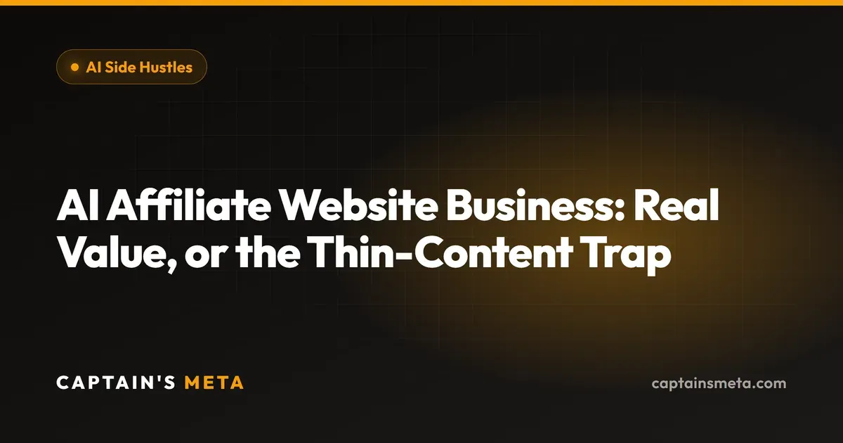 AI Affiliate Website Business: Real Value, or the Thin-Content Trap