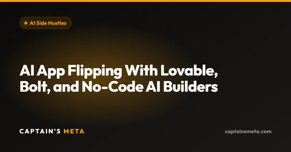 AI App Flipping With Lovable, Bolt, and No-Code AI Builders