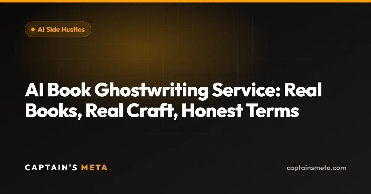 AI Book Ghostwriting Service: Real Books, Real Craft, Honest Terms