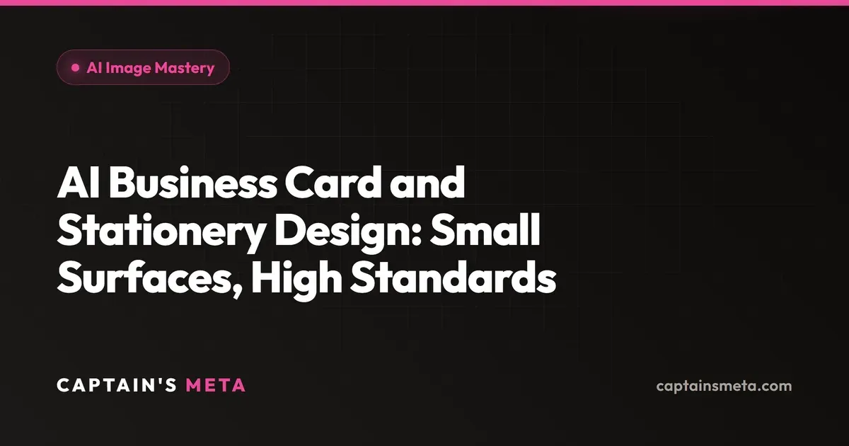 AI Business Card and Stationery Design: Small Surfaces, High Standards