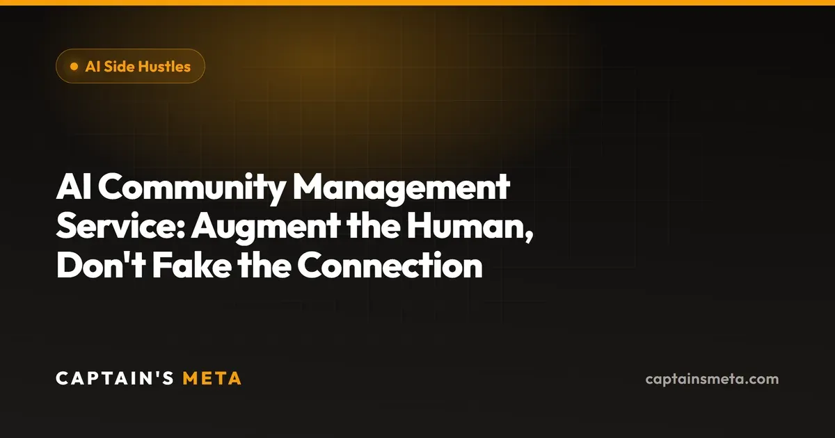 AI Community Management Service: Augment the Human, Don't Fake the Connection