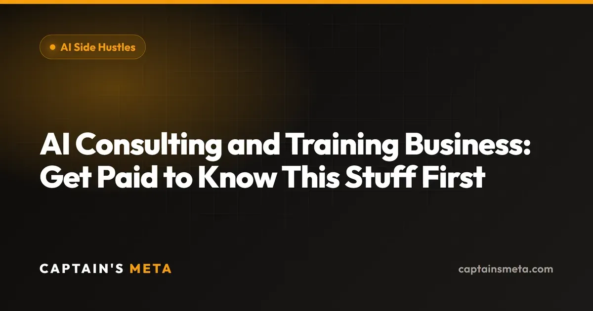 AI Consulting and Training Business: Get Paid to Know This Stuff First