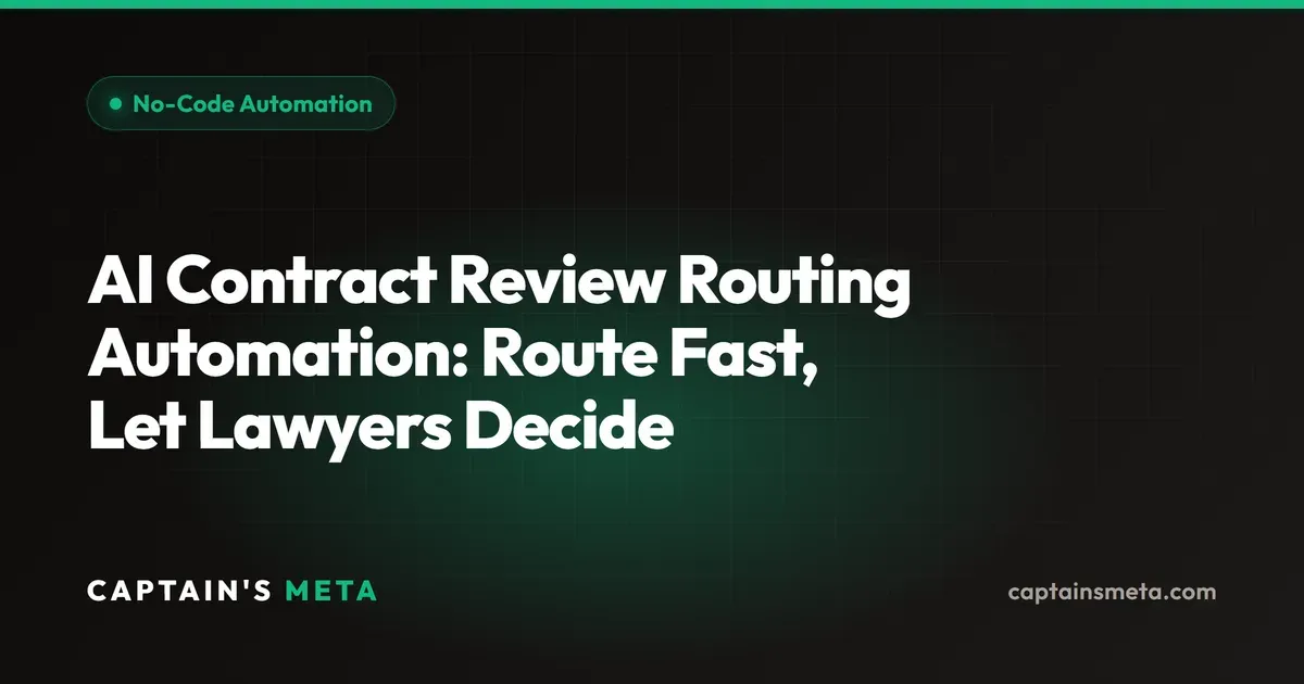 AI Contract Review Routing Automation: Route Fast, Let Lawyers Decide