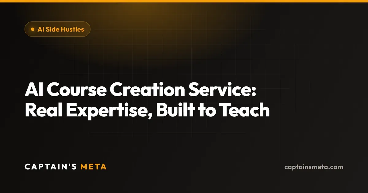 AI Course Creation Service: Real Expertise, Built to Teach