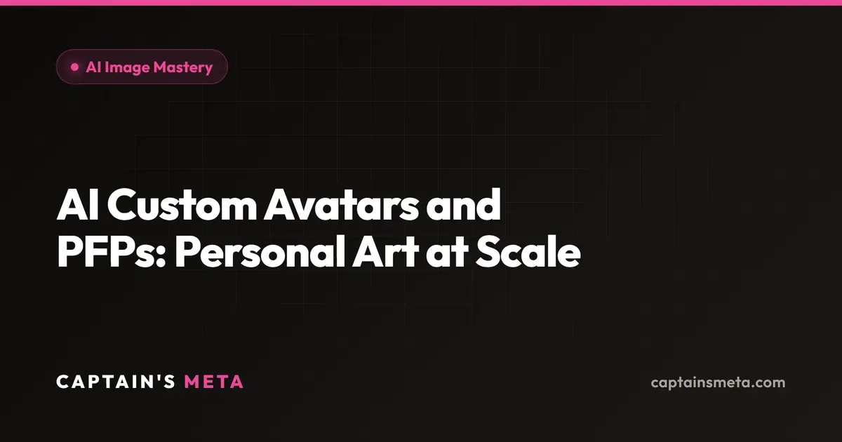 AI Custom Avatars and PFPs: Personal Art at Scale