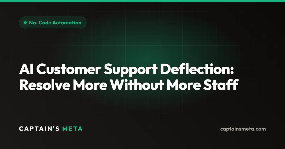 AI Customer Support Deflection: Resolve More Without More Staff