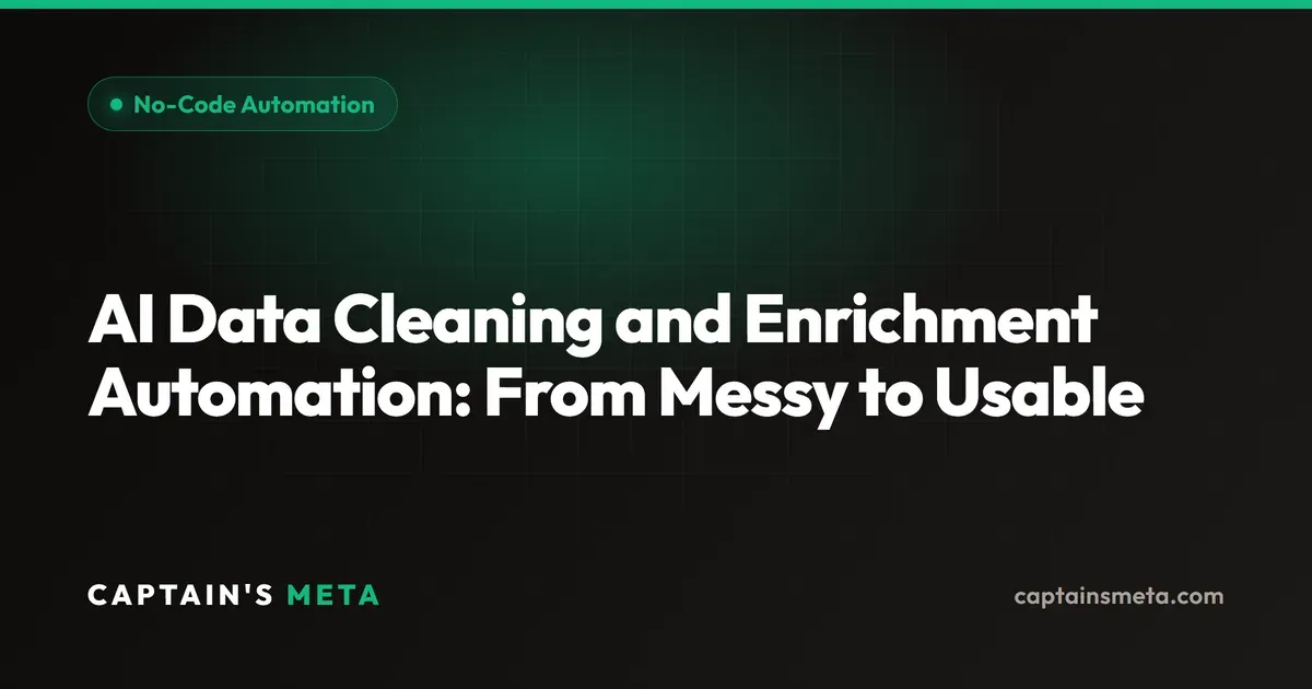 AI Data Cleaning and Enrichment Automation: From Messy to Usable