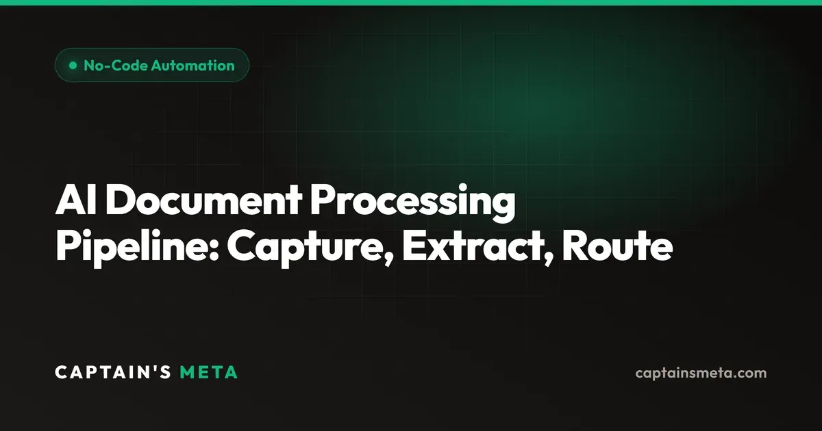 AI Document Processing Pipeline: Capture, Extract, Route