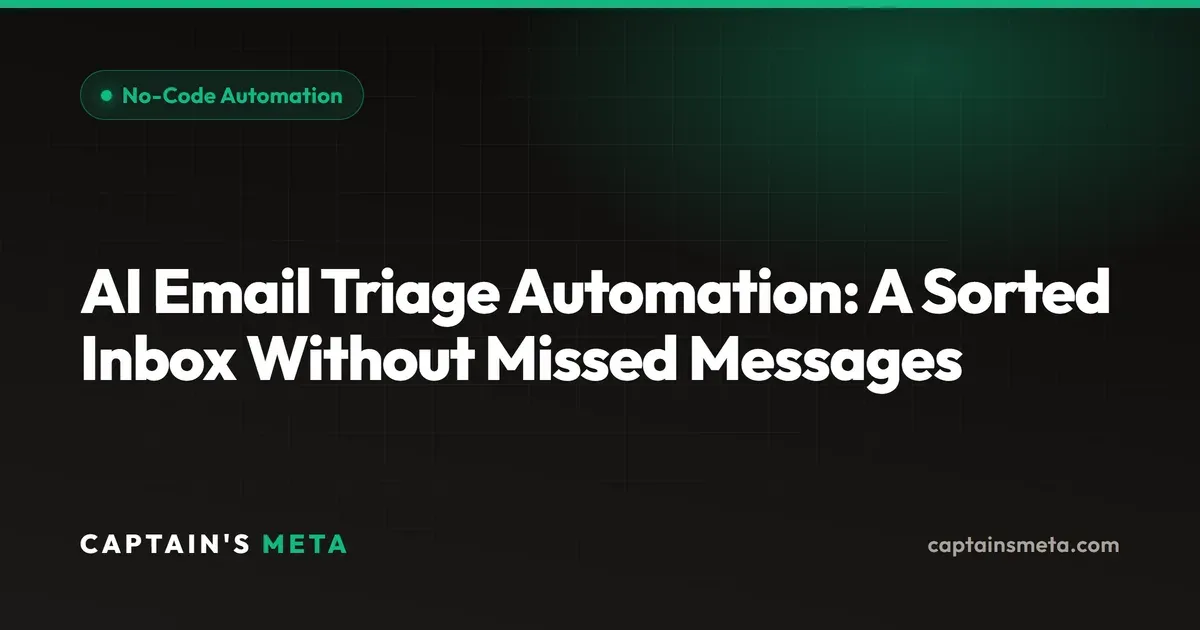 AI Email Triage Automation: A Sorted Inbox Without Missed Messages