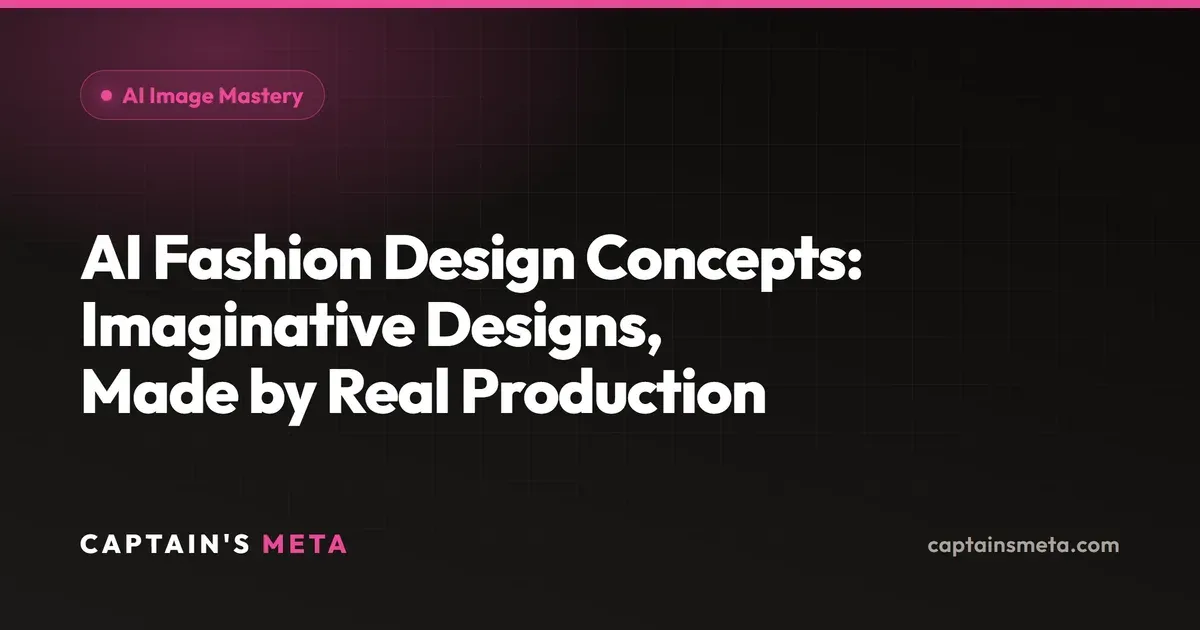 AI Fashion Design Concepts: Imaginative Designs, Made by Real Production