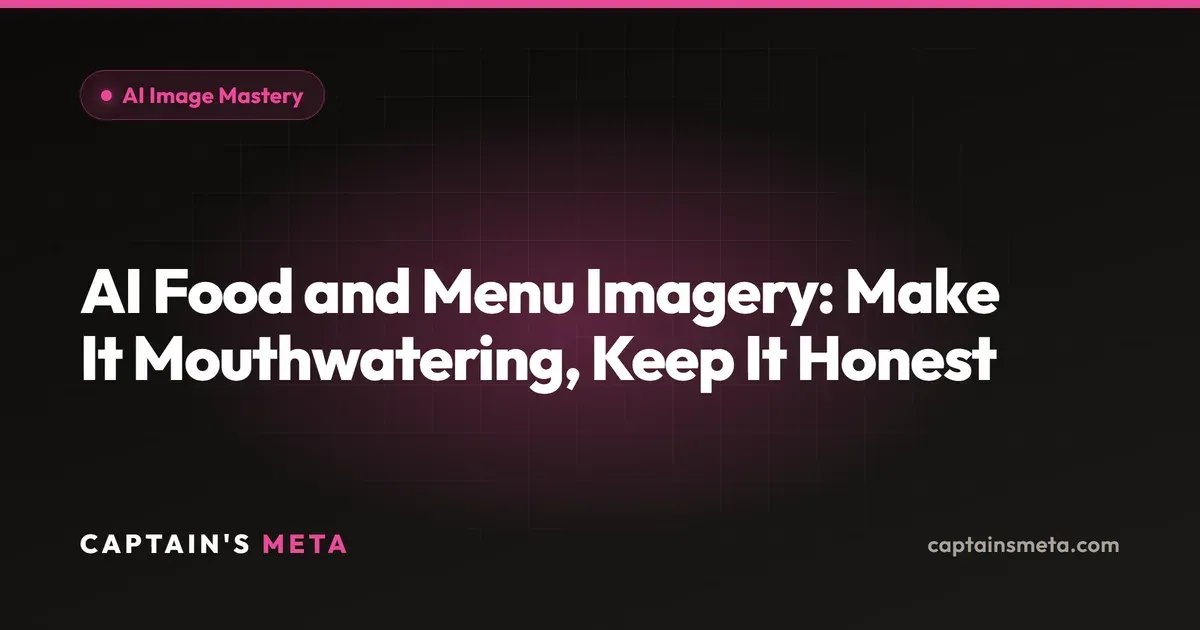 AI Food and Menu Imagery: Make It Mouthwatering, Keep It Honest