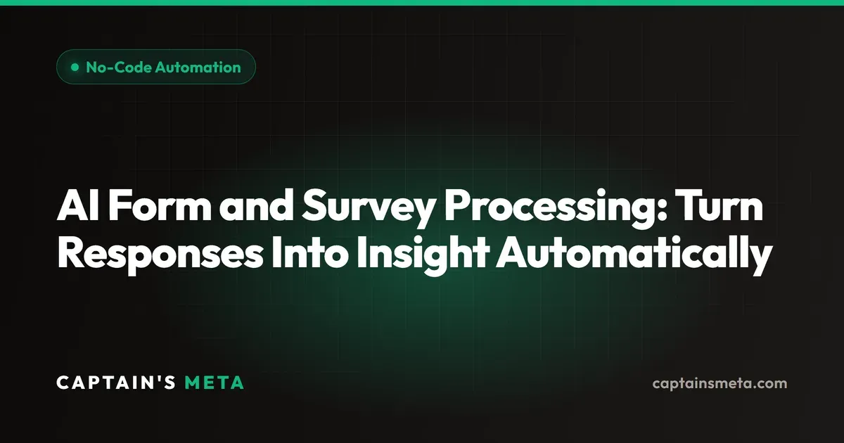 AI Form and Survey Processing: Turn Responses Into Insight Automatically