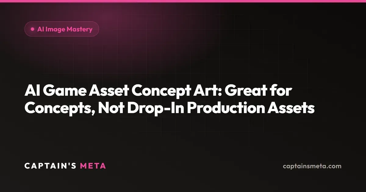 AI Game Asset Concept Art: Great for Concepts, Not Drop-In Production Assets