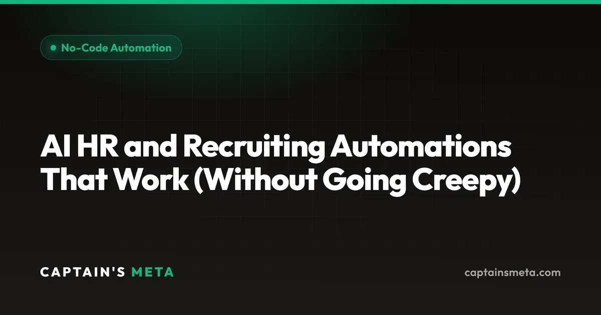 AI HR and Recruiting Automations That Work (Without Going Creepy)