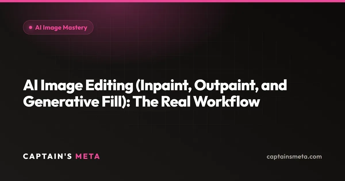 AI Image Editing (Inpaint, Outpaint, and Generative Fill): The Real Workflow