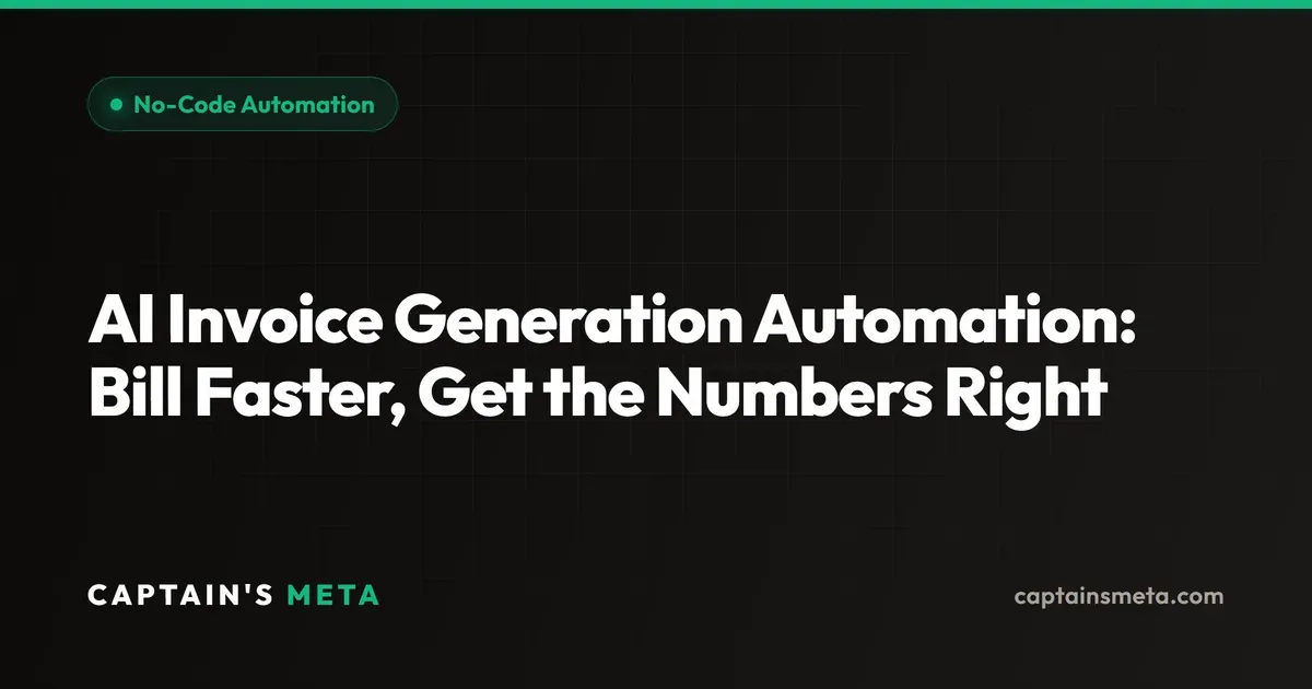 AI Invoice Generation Automation: Bill Faster, Get the Numbers Right