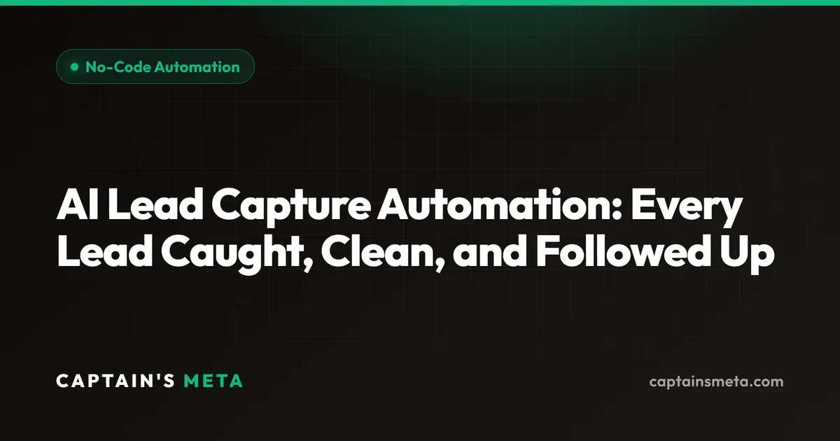 AI Lead Capture Automation: Every Inbound Lead Caught and CRM-Ready