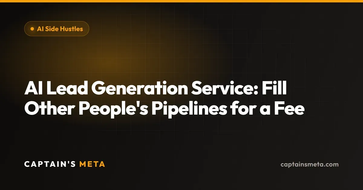 AI Lead Generation Service: Fill Other People's Pipelines for a Fee