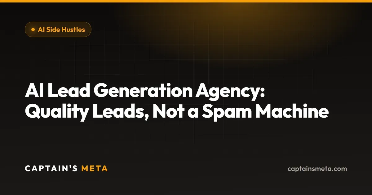 AI Lead Generation Agency: Quality Leads, Not a Spam Machine