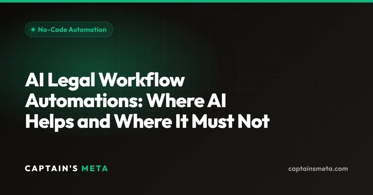 AI Legal Workflow Automations: Where AI Helps and Where It Must Not