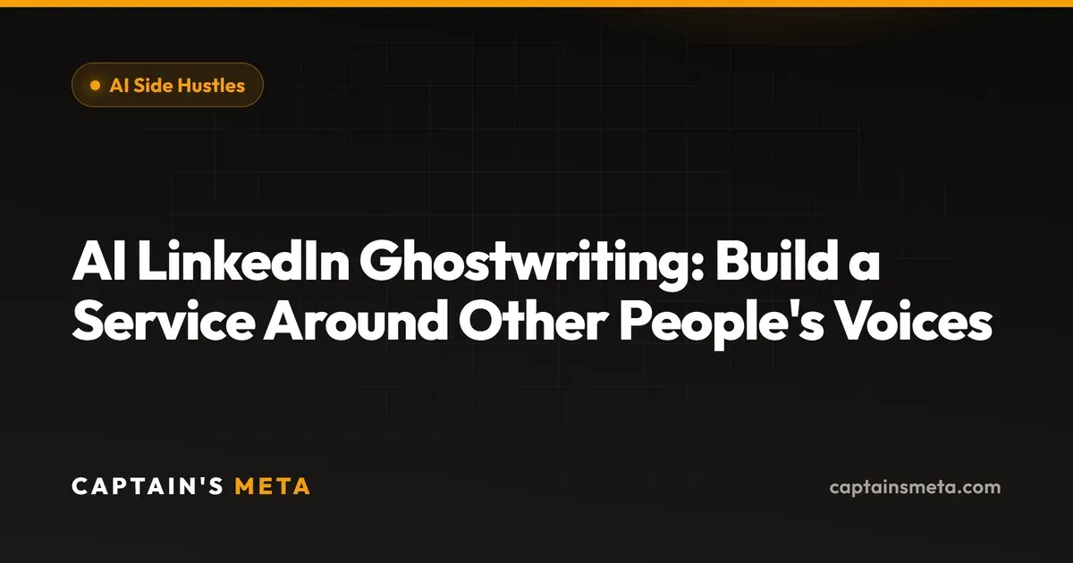 AI LinkedIn Ghostwriting: Build a Service Around Other People's Voices