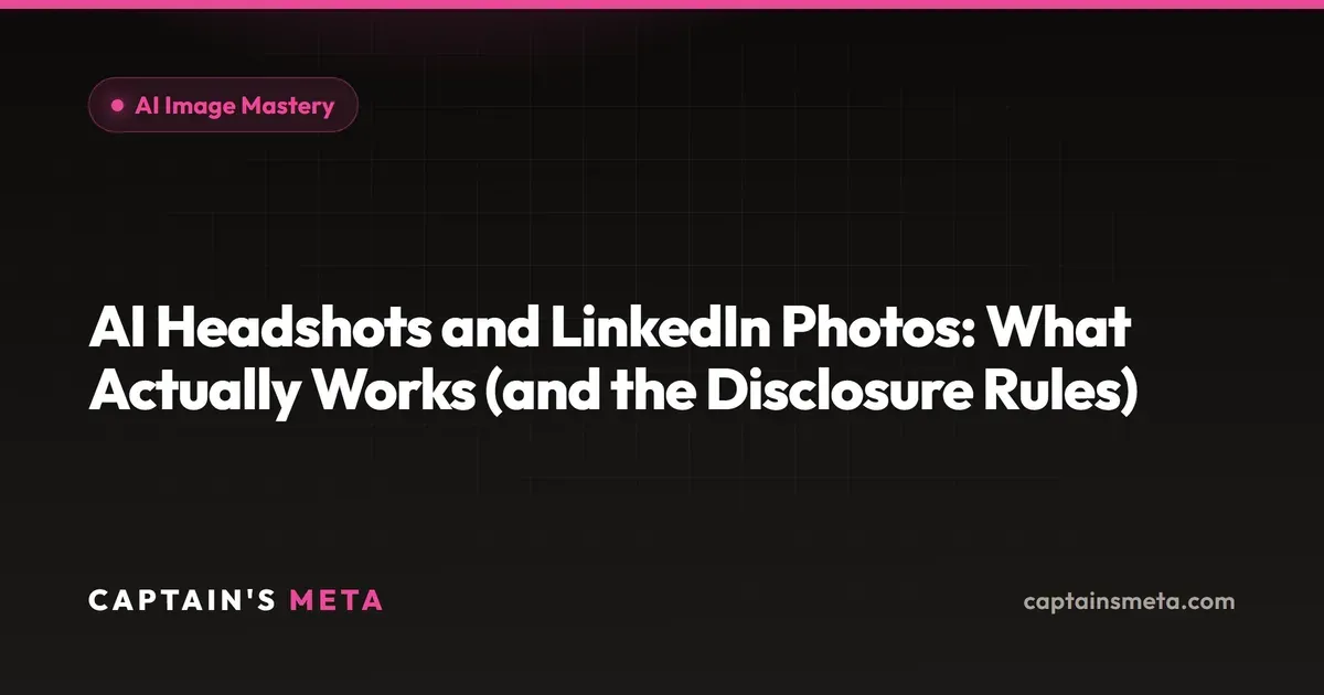 AI Headshots and LinkedIn Photos: What Actually Works (and the Disclosure Rules)