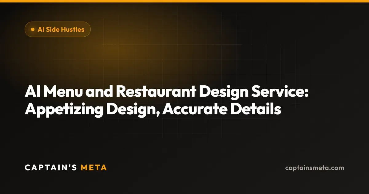 AI Menu and Restaurant Design Service: Appetizing Design, Accurate Details