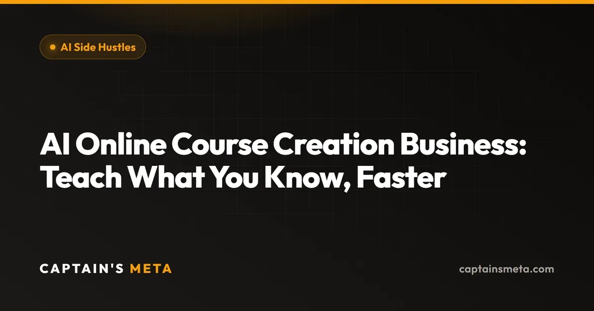 AI Online Course Creation Business: Teach What You Know, Faster