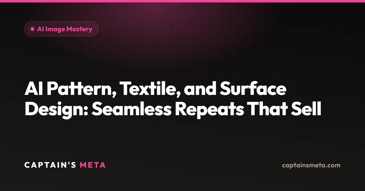AI Pattern, Textile, and Surface Design: Seamless Repeats That Sell