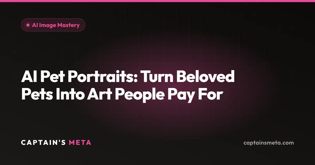 AI Pet Portraits: Turn Beloved Pets Into Art People Pay For