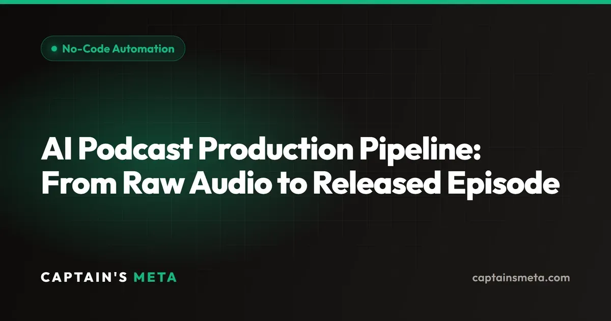 AI Podcast Production Pipeline: From Raw Audio to Released Episode