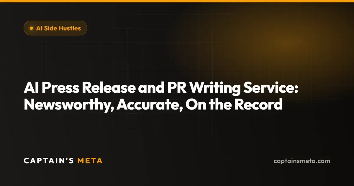 AI Press Release and PR Writing Service: Newsworthy, Accurate, On the Record