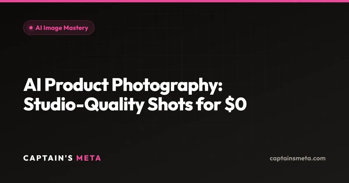 AI Product Photography: Studio-Quality Shots for $0