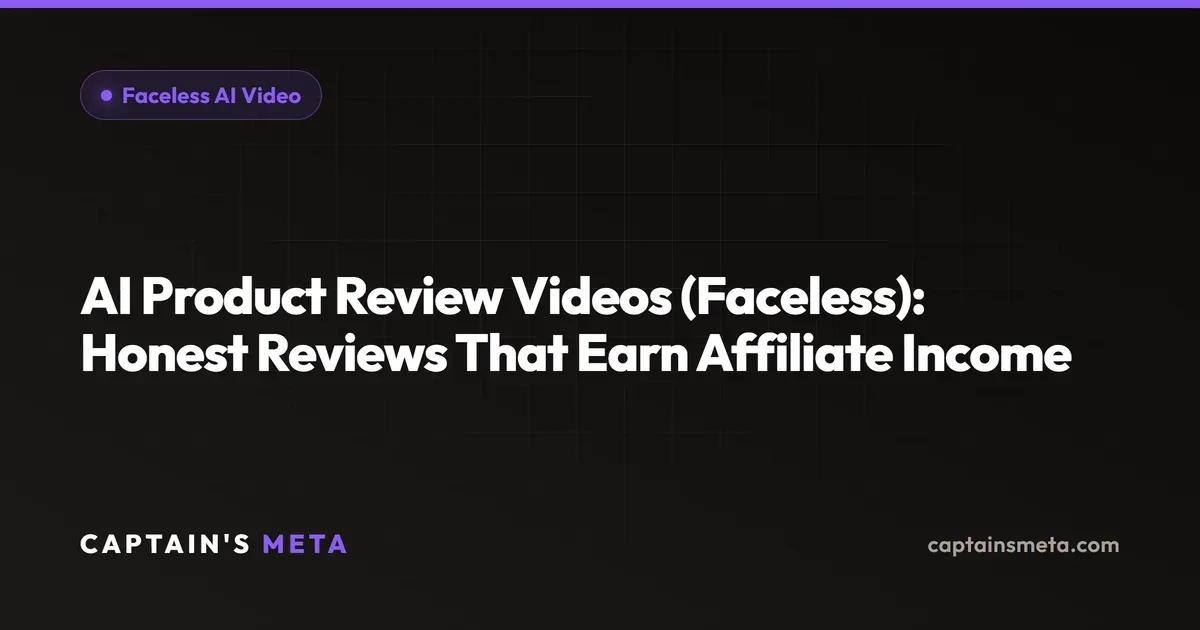 AI Product Review Videos (Faceless): Honest Reviews That Earn Affiliate Income