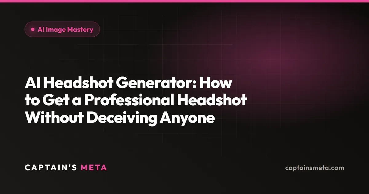 AI Headshot Generator: How to Get a Professional Headshot Without Deceiving Anyone