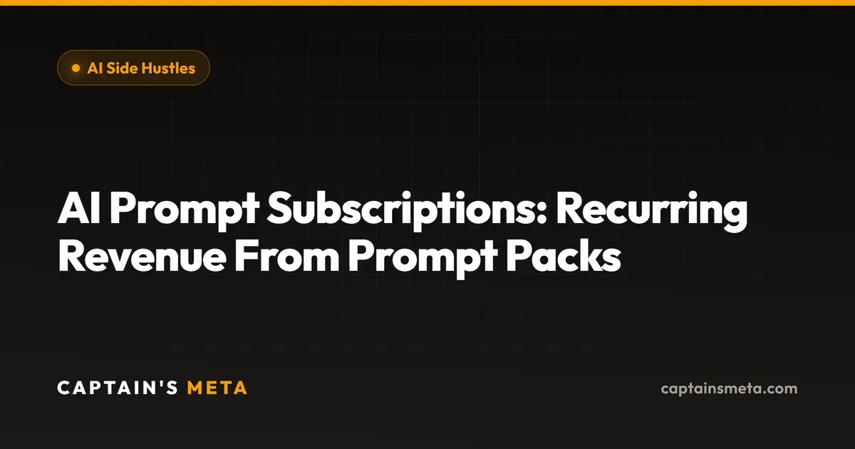 AI Prompt Subscriptions: Recurring Revenue From Prompt Packs