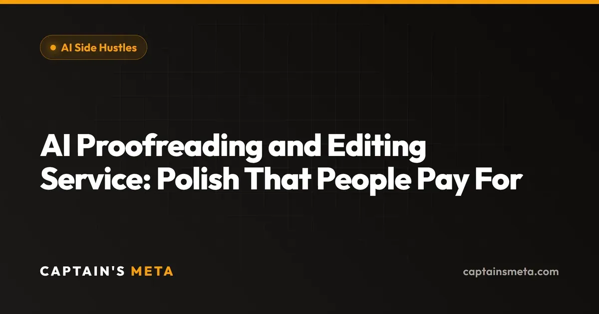 AI Proofreading and Editing Service: Polish That People Pay For