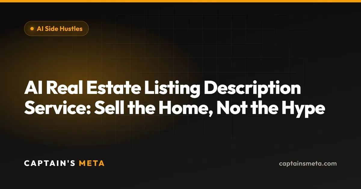 AI Real Estate Listing Description Service: Sell the Home, Not the Hype