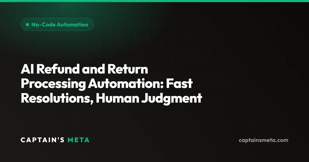 AI Refund and Return Processing Automation: Fast Resolutions, Human Judgment