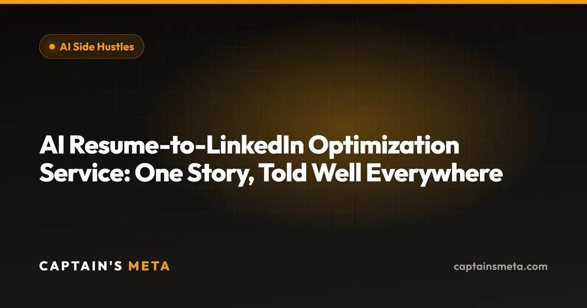 AI Resume-to-LinkedIn Optimization Service: One Story, Told Well Everywhere