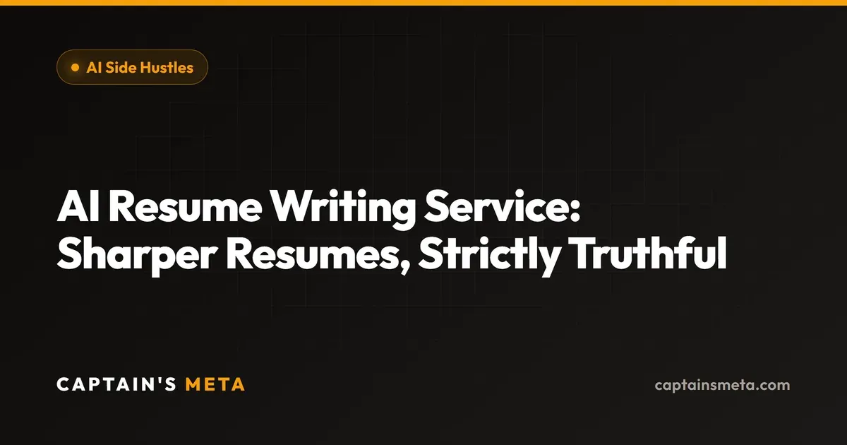 AI Resume and CV Writing Service: Sharper Resumes, Strictly Truthful