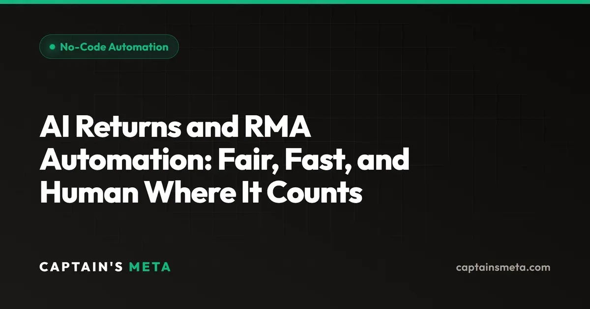 AI Returns and RMA Automation: Fair, Fast, and Human Where It Counts