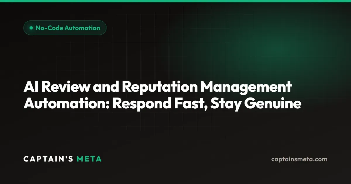 AI Review and Reputation Management Automation: Respond Fast, Stay Genuine