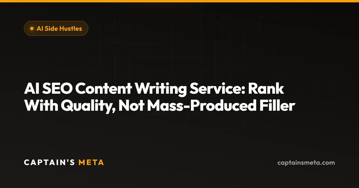 AI SEO Content Writing Service: Rank With Quality, Not Mass-Produced Filler