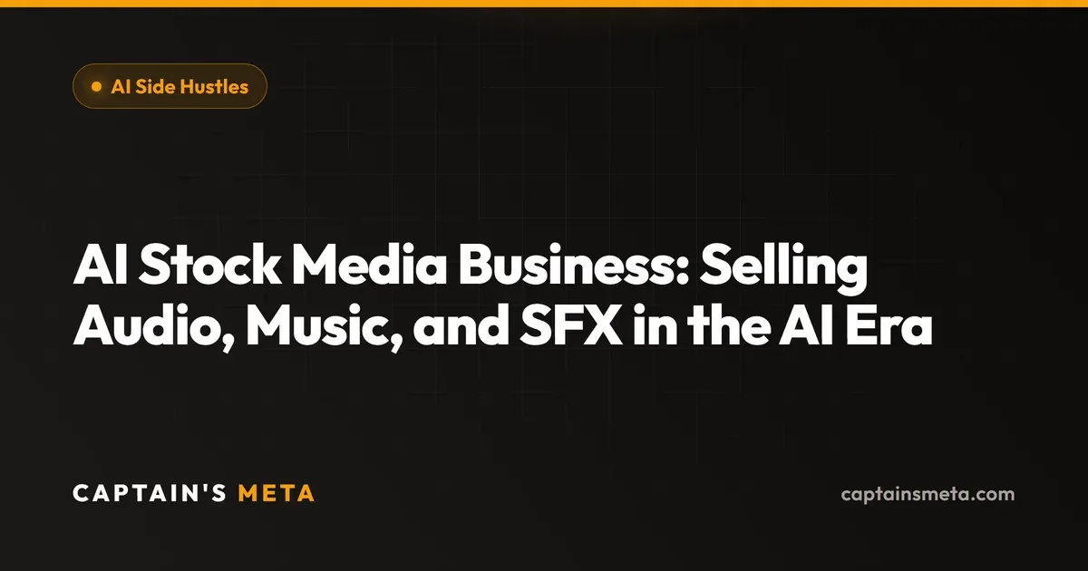 AI Stock Media Business: Selling Audio, Music, and SFX in the AI Era