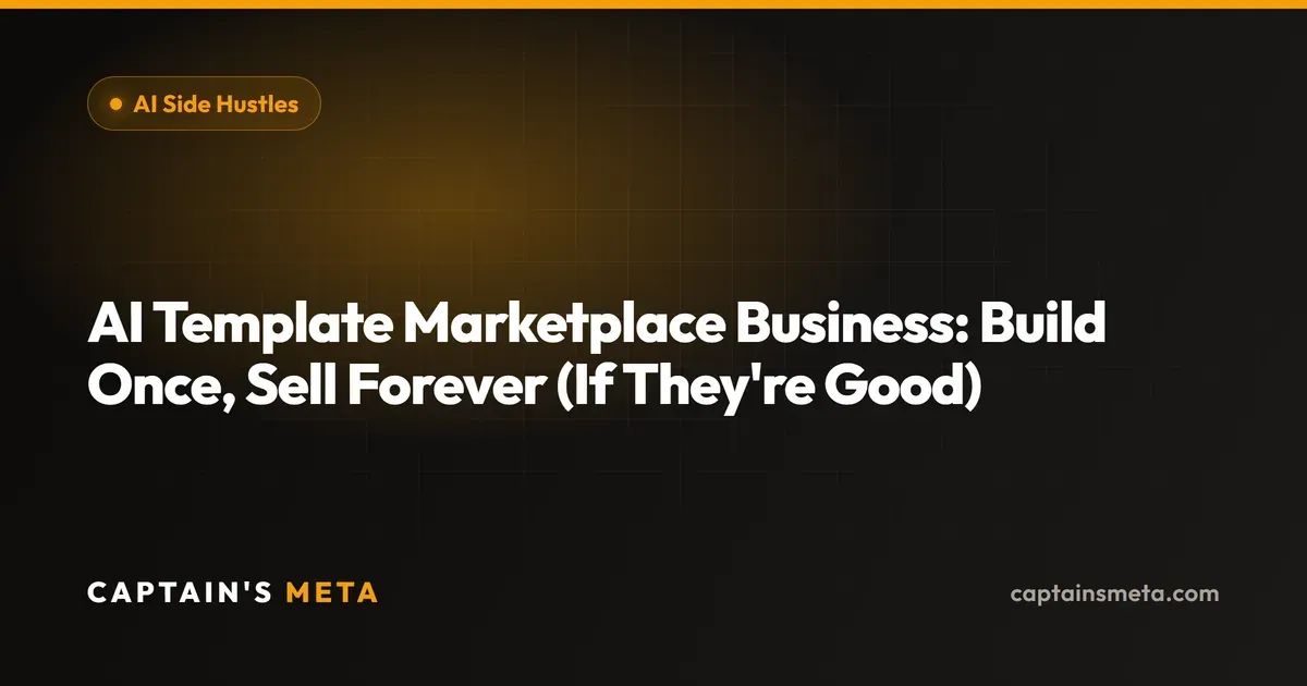 AI Template Marketplace Business: Build Once, Sell Forever (If They're Good)