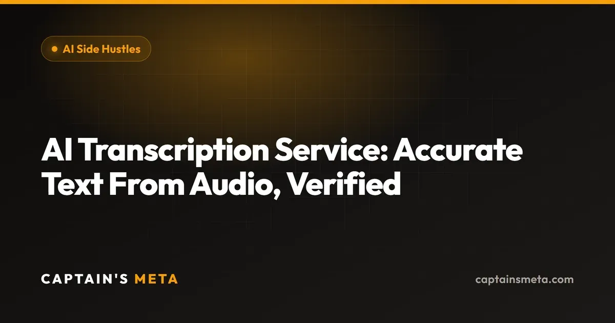 AI Transcription Service: Accurate Text From Audio, Verified