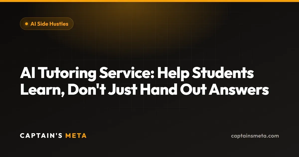 AI Tutoring Service: Help Students Learn, Don't Just Hand Out Answers