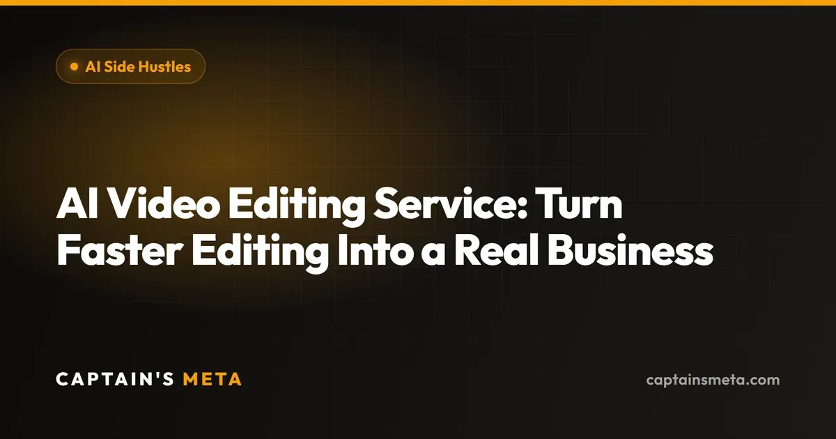 AI Video Editing Service: Turn Faster Editing Into a Real Business